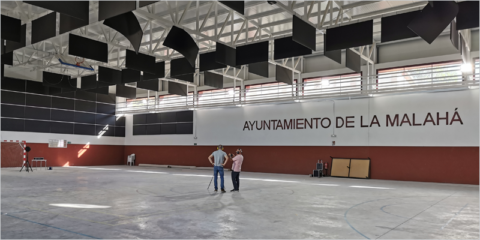 Las soluciones de ChovA mejoran el confort acústico del pabellón deportivo de La Malahá