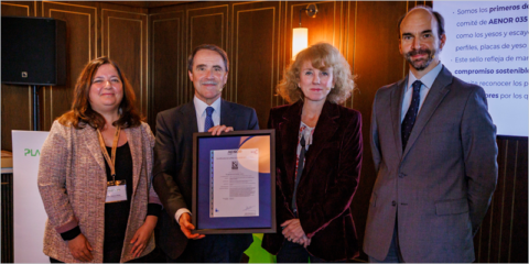Pladur obtiene la certificación N Sostenible de Aenor por su compromiso medioambiental