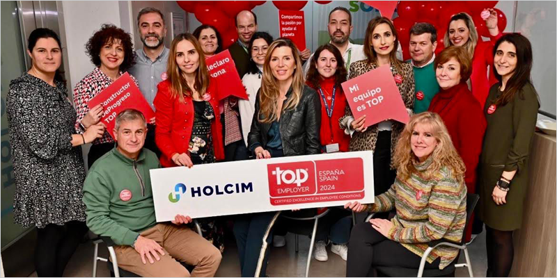 Holcim recibe el reconocimiento Top Employer 2024 como una de las mejores empresas para trabajar en España