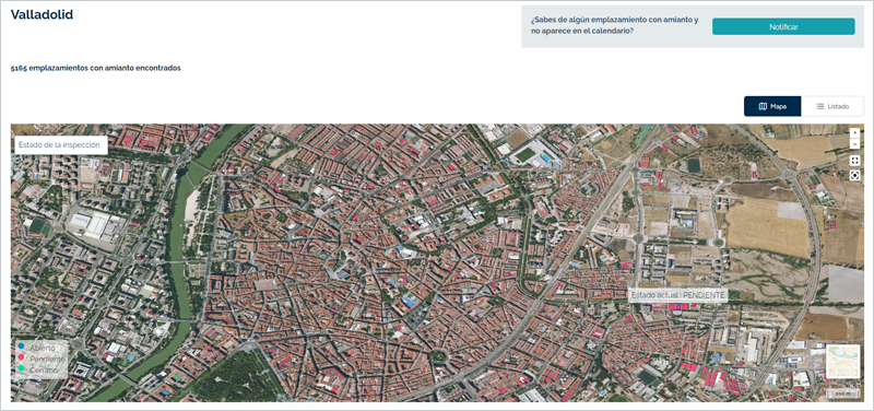 Valladolid publica el censo municipal de amianto que ha sido realizado mediante técnicas de teledetección e inteligencia artificial