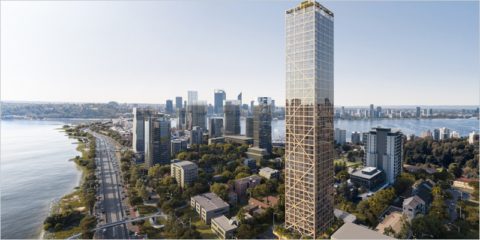 La ciudad australiana de Perth albergará el edificio híbrido de madera más alto del mundo que será neutro en carbono
