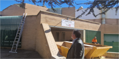 En marcha las obras de rehabilitación del pabellón Las Viñas-Pepe Lanzuela de Teruel