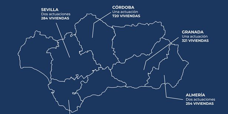 Mivau firma ocho acuerdos con Andalucía para financiar parcialmente actuaciones de rehabilitación a nivel de barrio que incluyen 2.033 viviendas