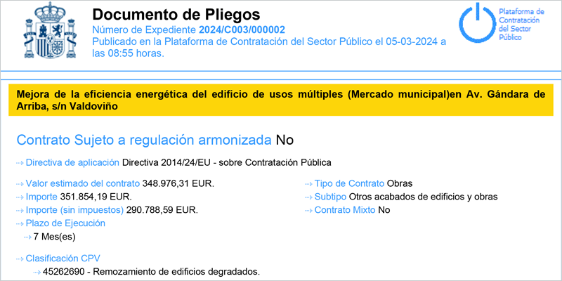 El Ayuntamiento de Valdoviño saca a concurso las obras de mejora energética del edificio municipal del Juzgado de Paz y de la Guardia Civil