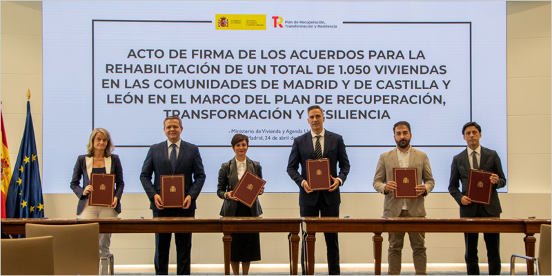 Acuerdos para la rehabilitación de 1.050 viviendas en las comunidades de Madrid y de Castilla y León