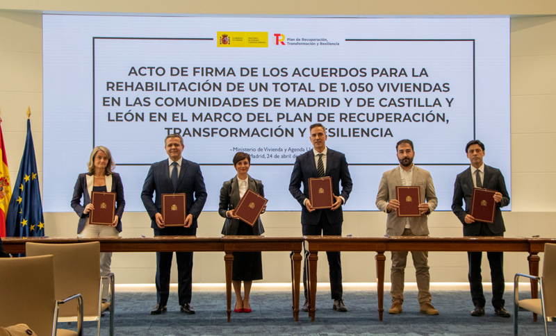 Acuerdos para la rehabilitación de 1.050 viviendas en las comunidades de Madrid y de Castilla y León