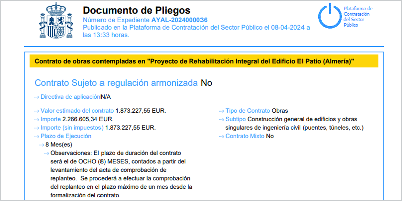 El Ayuntamiento de Almería licita las obras de rehabilitación del edificio de El Patio y las viviendas municipales de la calles Estrella Polar