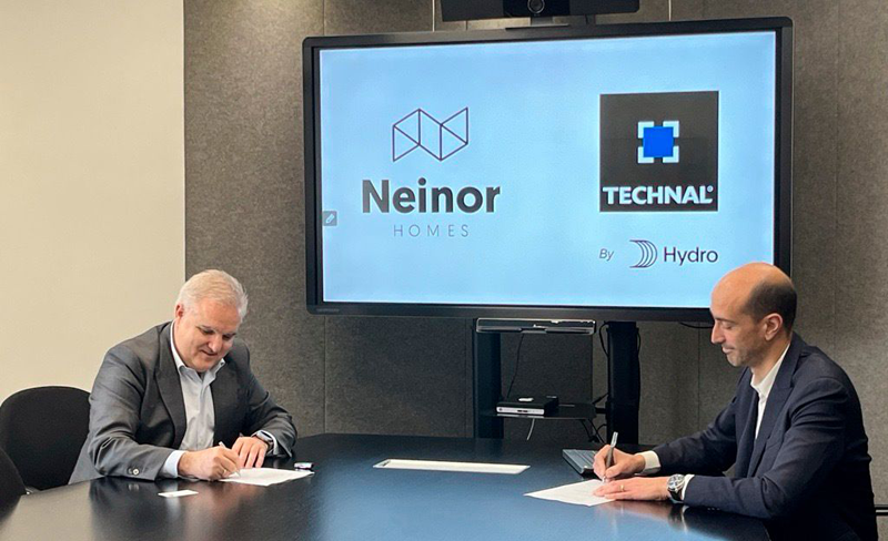Technal y Neinor Homes firman un acuerdo para fomentar el aluminio reciclado en sus promociones