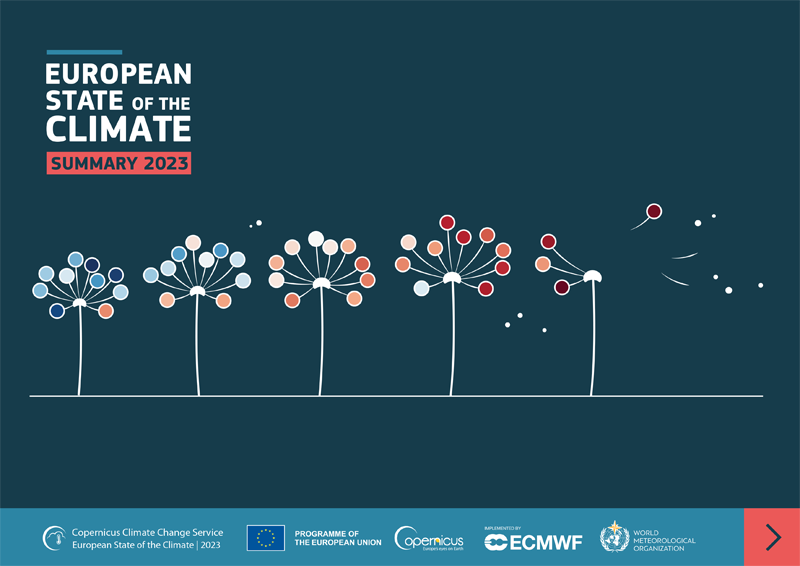 La Organización Meteorológica Mundial y Copernicus publican el informe sobre el estado del clima en Europa 2023