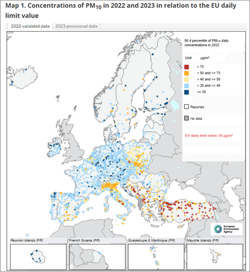 Informe de la AEMA 'Estado de la calidad del aire en Europa 2024'