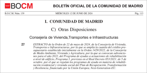 La Comunidad de Madrid amplía las ayudas a la rehabilitación de edificios hasta los 198 millones