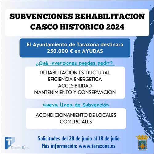 Abierta la convocatoria de ayudas para rehabilitación de viviendas en el casco histórico de Tarazona