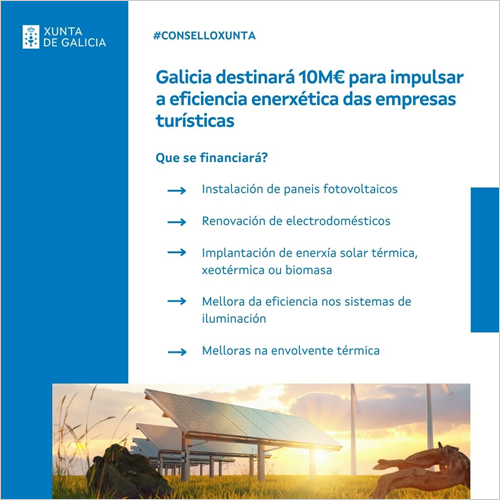 Línea de ayudas para promover mejoras de eficiencia energética en empresas turísticas gallegas 