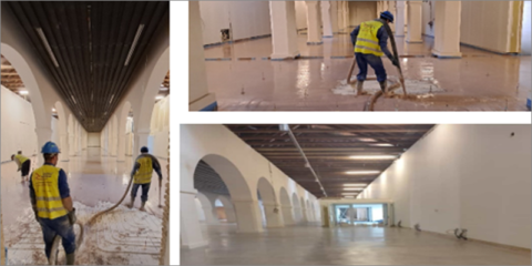 Morteros autonivelantes de Anhydritec para instalar suelo decorativo con mínimas juntas