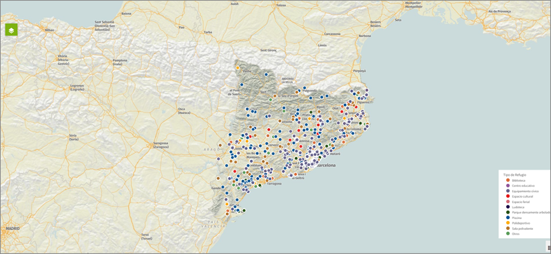 Nuevo visor de los refugios climáticos de Cataluña