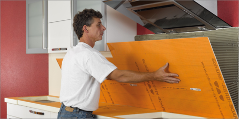 Schlüter-Kerdi-Board, el soporte para la construcción de encimeras con cerámica y piedra natural