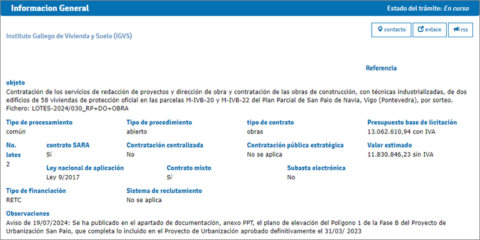 Licitada la construcción industrializada de 58 viviendas en San Paio de Navia en Vigo