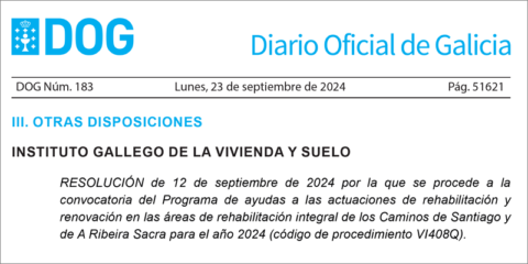 Galicia destina 1,2 millones para rehabilitar viviendas en los Caminos de Santiago y la Ribeira Sacra