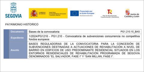 Abierto el plazo de solicitud de ayudas para rehabilitar viviendas en San Millán y El Salvador en Segovia