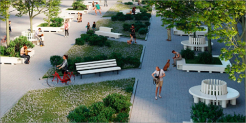 Los revestimientos y bancos urbanos de Ulma ayudan a transformar los espacios públicos