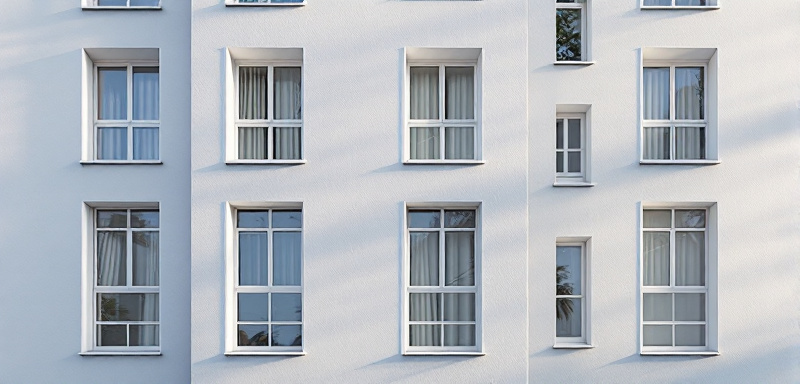 Fachada de casa unifamiliar con ventanas eficientes, ilustrando la mejora energética en Lorca.