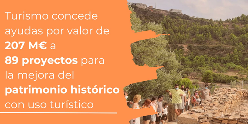 Industria y Turismo concede ayudas por valor de 207 millones de euros a 89 proyectos para la mejora del patrimonio histórico con uso turístico