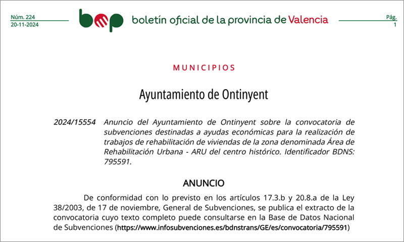 Ontinyent destina 400.000 euros a una nueva convocatoria de ayudas para rehabilitar viviendas