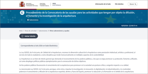 Abierta la convocatoria de ayudas para proyectos que difundan e investiguen la arquitectura