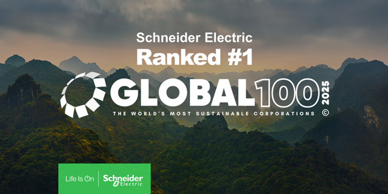 Schneider Electric encabeza la lista Global 100 de las empresas más sostenibles del mundo