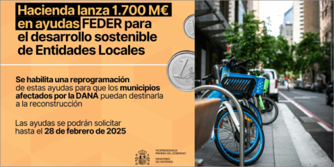 Convocatoria de ayudas FEDER para promover el desarrollo sostenible de las entidades locales
