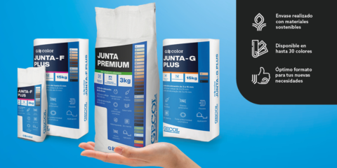 GECOL diseña un packaging más sostenible y ligero para la gama de juntas minerales G#color