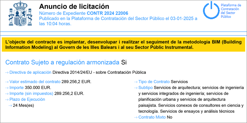 El Gobierno balear licita la metodología BIM para implantar los modelos en 3D y mejorar la gestión de los proyectos de obras