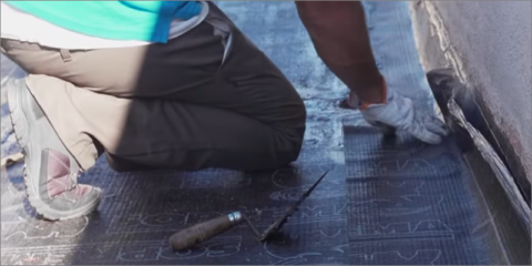 Impermeabilización de una cubierta con lámina bituminosa de SOPREMA