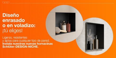 Schlüter-Systems dispone de nuevas hornacinas de aluminio para guardar objetos en cualquier tipo de pared