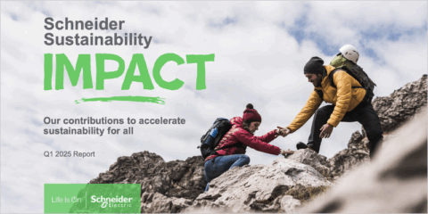 Schneider Electric alcanza nuevos hitos en sostenibilidad en el primer trimestre de 2025