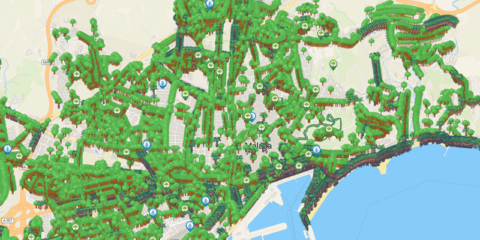 Un mapa identifica las zonas de confort climático gratuitas para protegerse del calor en Málaga