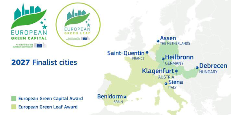 Los premios Capital Verde Europea y Hoja Verde 2027 anuncian las ciudades finalistas