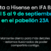 Hisense presentará en IFA Berlín 2025 sus novedades en tecnología de consumo y electrodomésticos