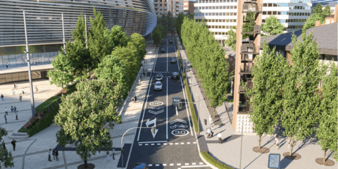 Luz verde al rediseño del entorno del Bernabéu, con prioridad al peatón, zonas verdes y drenaje sostenible