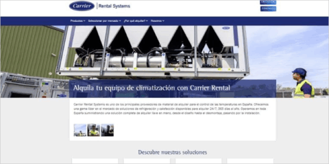 Carrier lanza su nueva página web dedicada al servicio de alquiler de soluciones de climatización