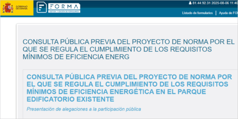 Abierta una consulta pública previa para regular la eficiencia energética en el parque edificatorio existente