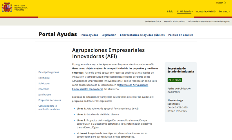 Nuevas ayudas para proyectos colaborativos de Agrupaciones Empresariales Innovadoras