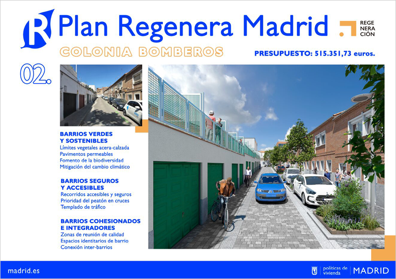 El Ayuntamiento de Madrid inicia las obras de regeneración urbana en la Colonia Bomberos de Usera