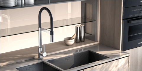 Ge-Dual, el nuevo grifo de cocina monomando 3 vías de Genebre que suministra agua filtrada y sanitaria
