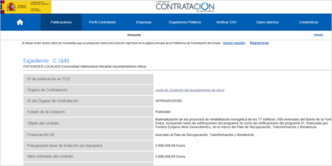 El Ayuntamiento de Alcoy licita la rehabilitación energética de 166 viviendas en el barrio de Font Dolça