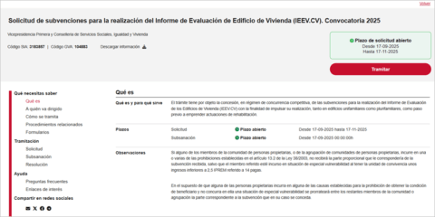 Nuevas ayudas para la elaboración del Informe de Evaluación del Edificio en la Comunidad Valenciana