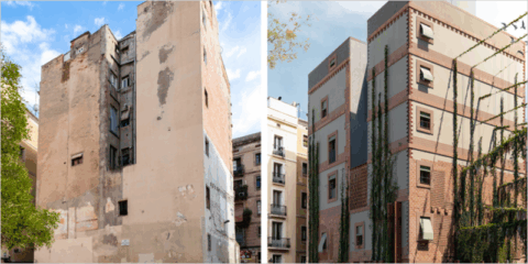 Barcelona transformará diez medianeras en fachadas verdes para mejorar la sostenibilidad urbana