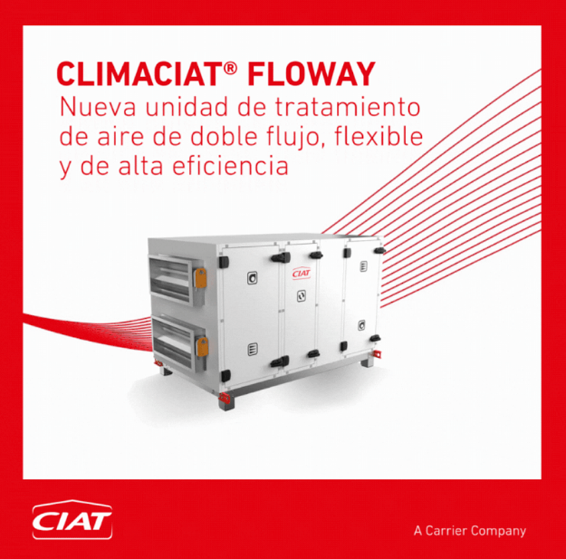 Climaciat Floway, la nueva unidad de tratamiento de aire de doble flujo de alto rendimiento de CIAT
