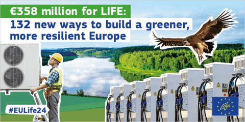 Más de 358 millones de euros para 132 proyectos europeos LIFE de medio ambiente y acción por el clima