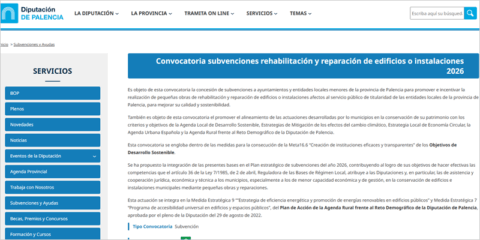 La Diputación de Palencia lanza nuevas ayudas para la rehabilitación de edificios e instalaciones públicas